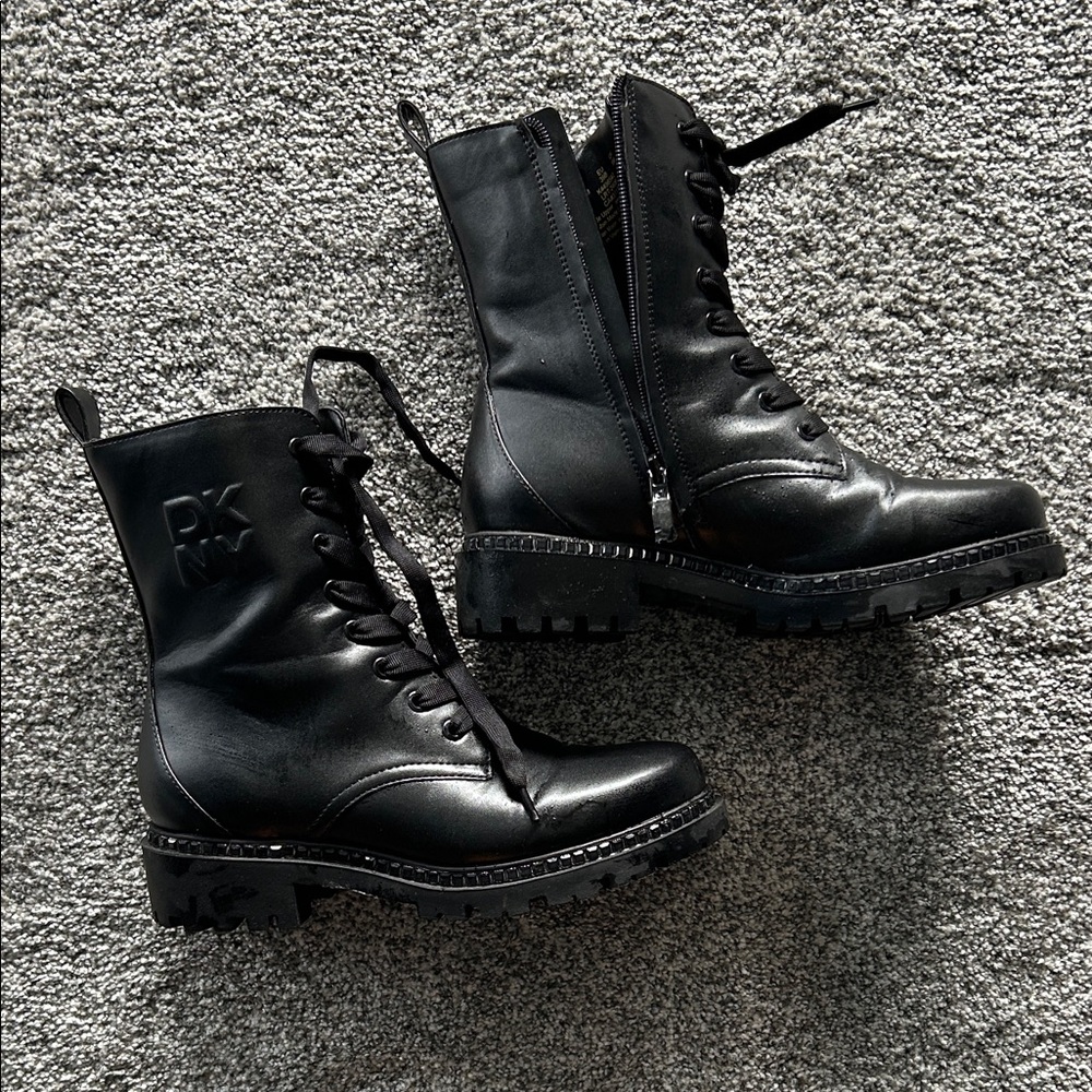 DKNY Black Combat Boots